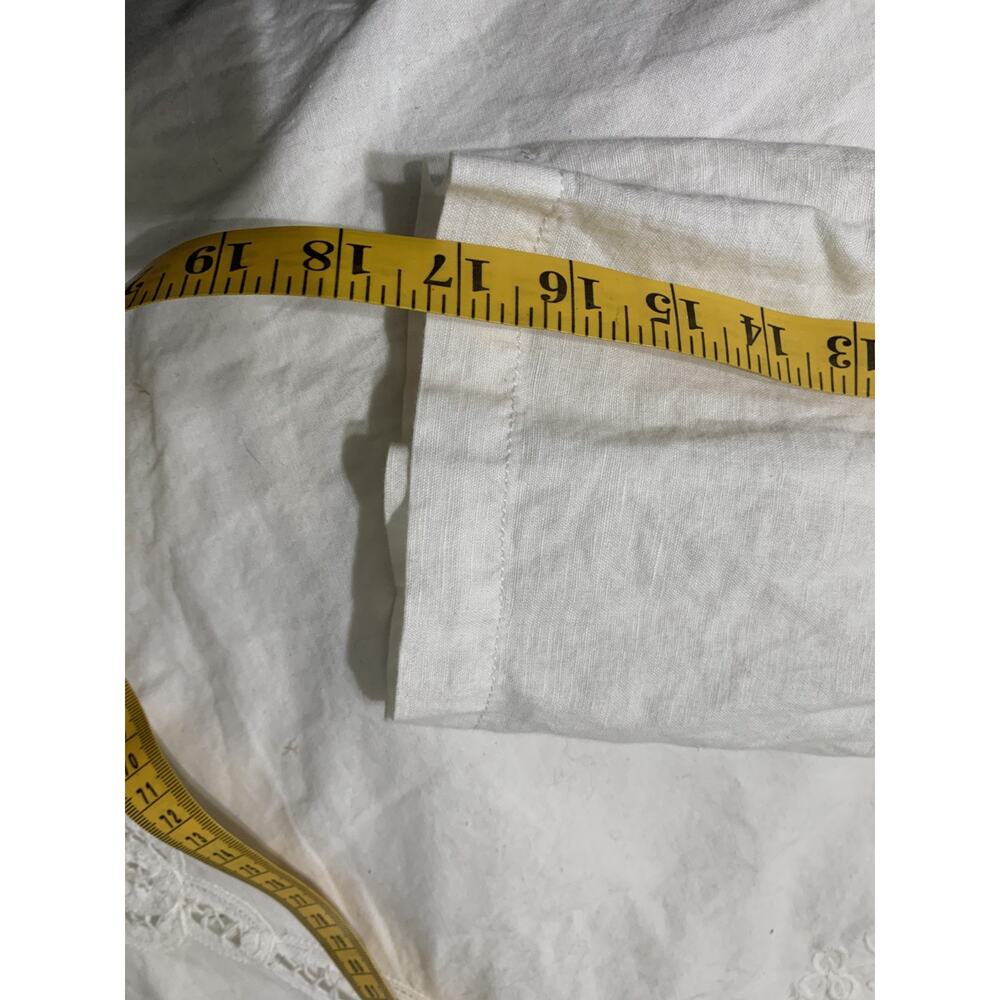 ST TROPEZ WEST Linen Blend White 3/4 Sleeve Popover Tunic Blouse Women's L Vacay - Picture 6 of 10